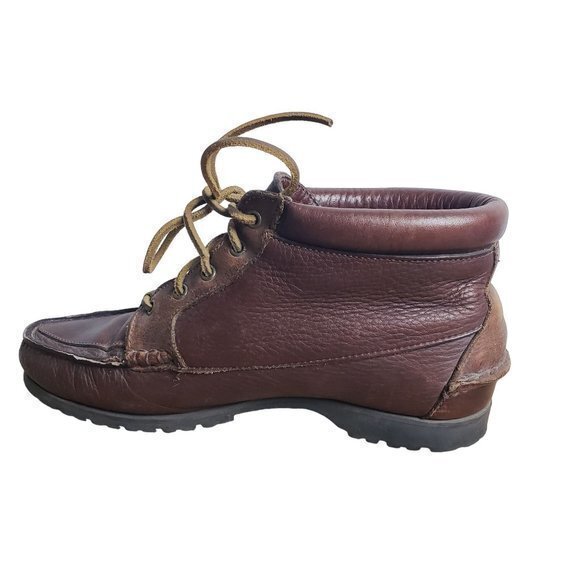 VTG Y2K Timberland Womens Size 9.5 Brown Waterproof Made in USA Ankle Boots - Picture 6 of 12